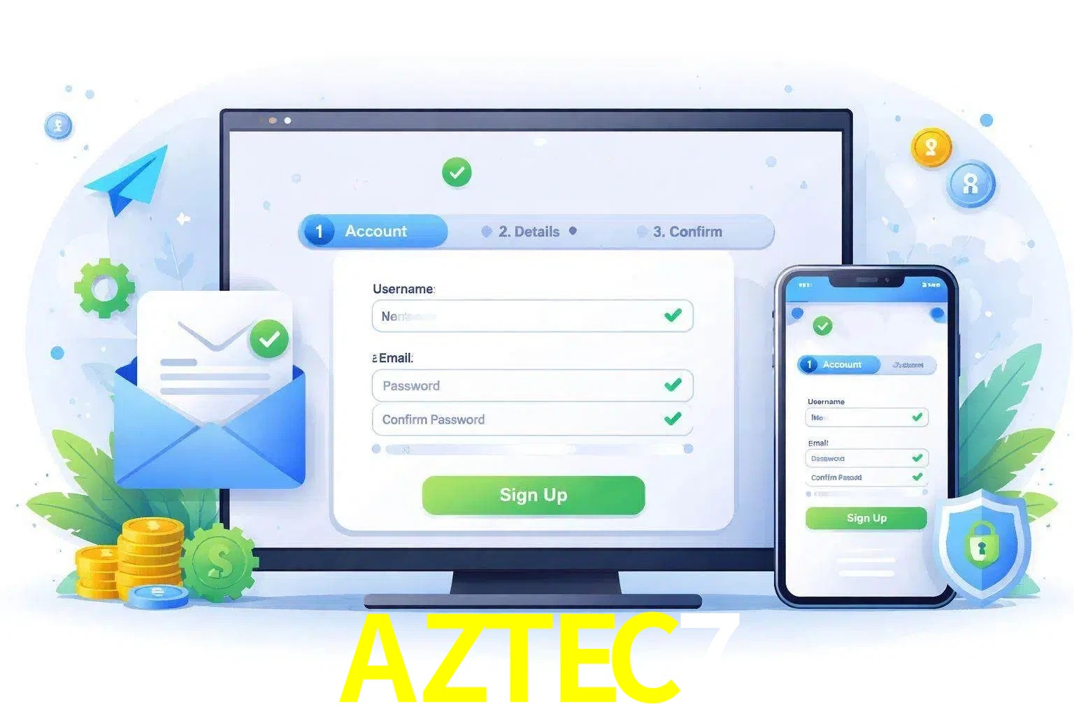 Registro de nuevo usuario y configuración de cuenta AZTEC7